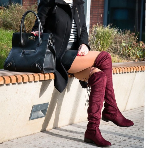 Flat Boots Over knee Wine color 🚨PRICE IS FIRM🚨 - Picture 2 of 7